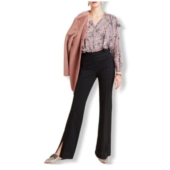 Anthropologie Trousers Adina Bootcut Pants Black Plus 26W Capsule Staple Office - Picture 1 of 12